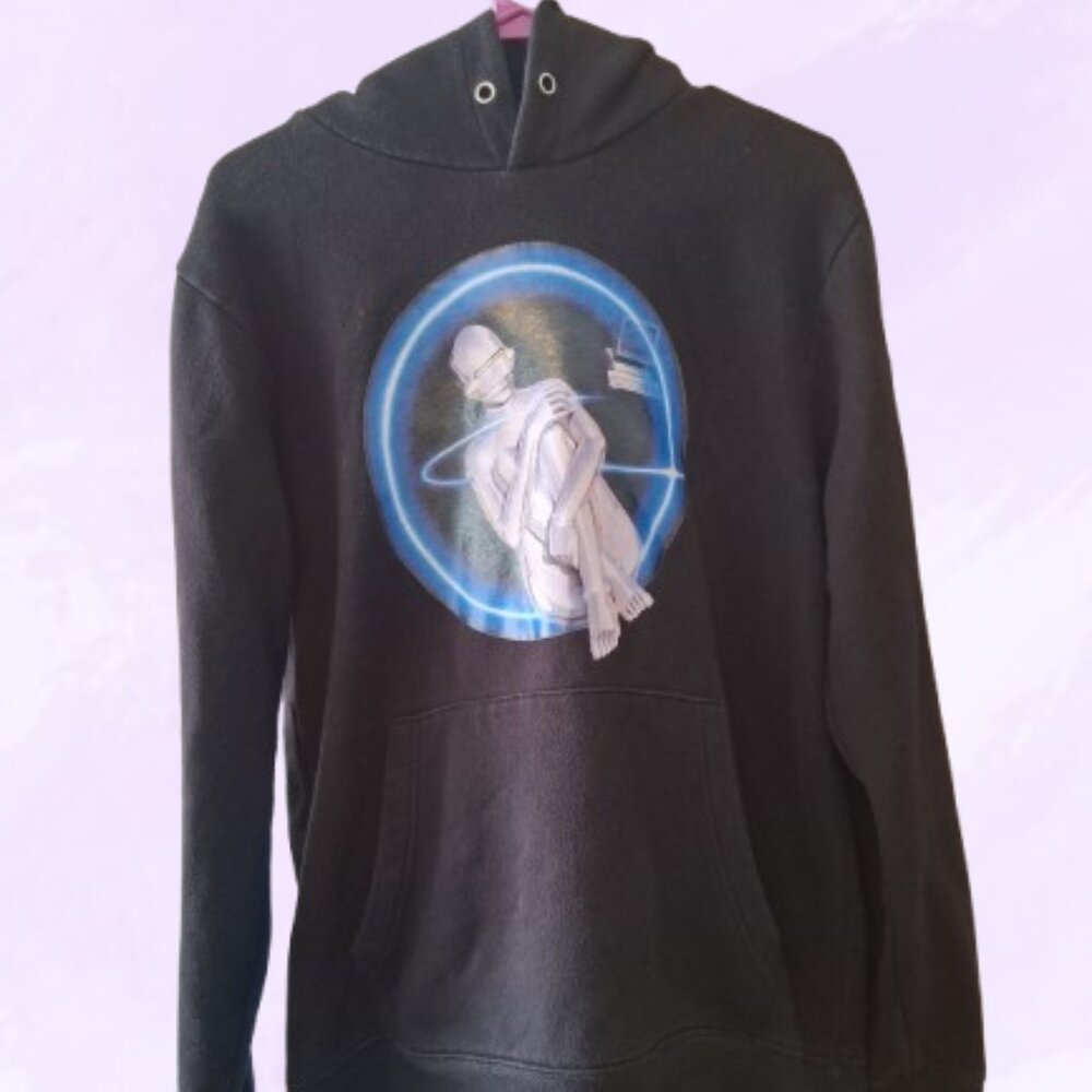 Forever 21 sorayama unisex hoodie pullover robot sweatshirt in black and blue M